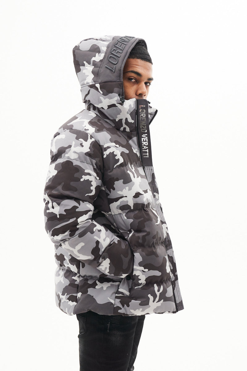 Camo jacket store grey