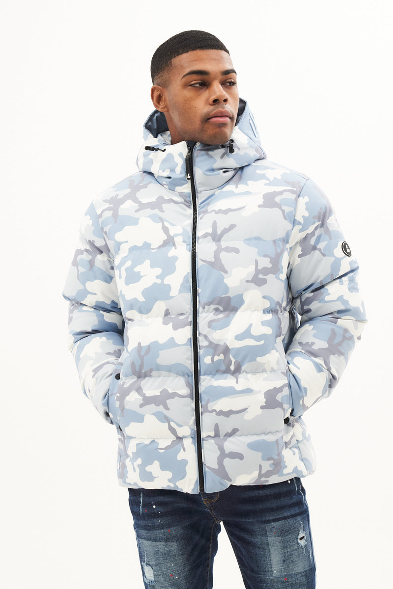 Blue and shop white camo jacket